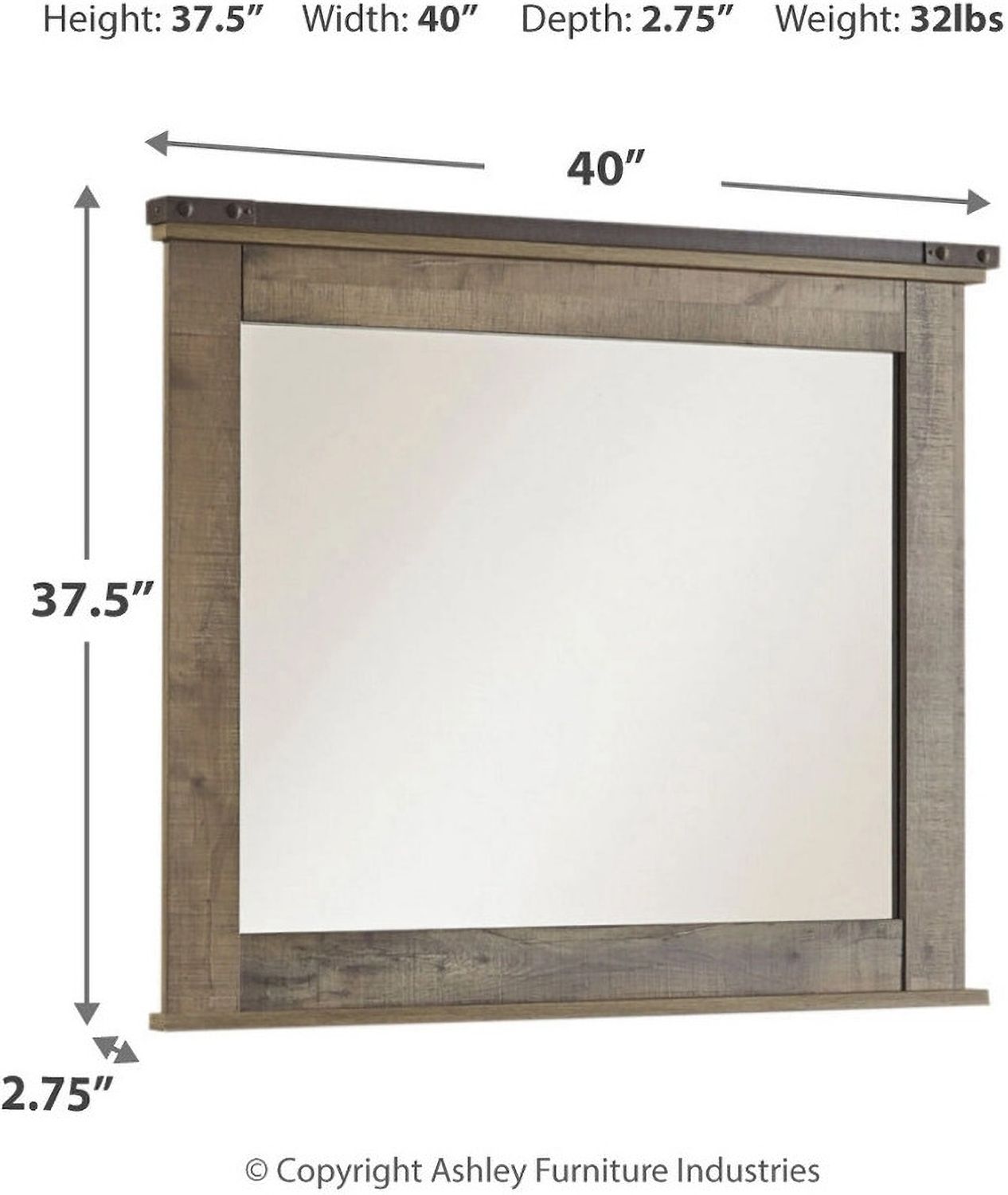 Trinell Brown Bedroom Mirror B44626