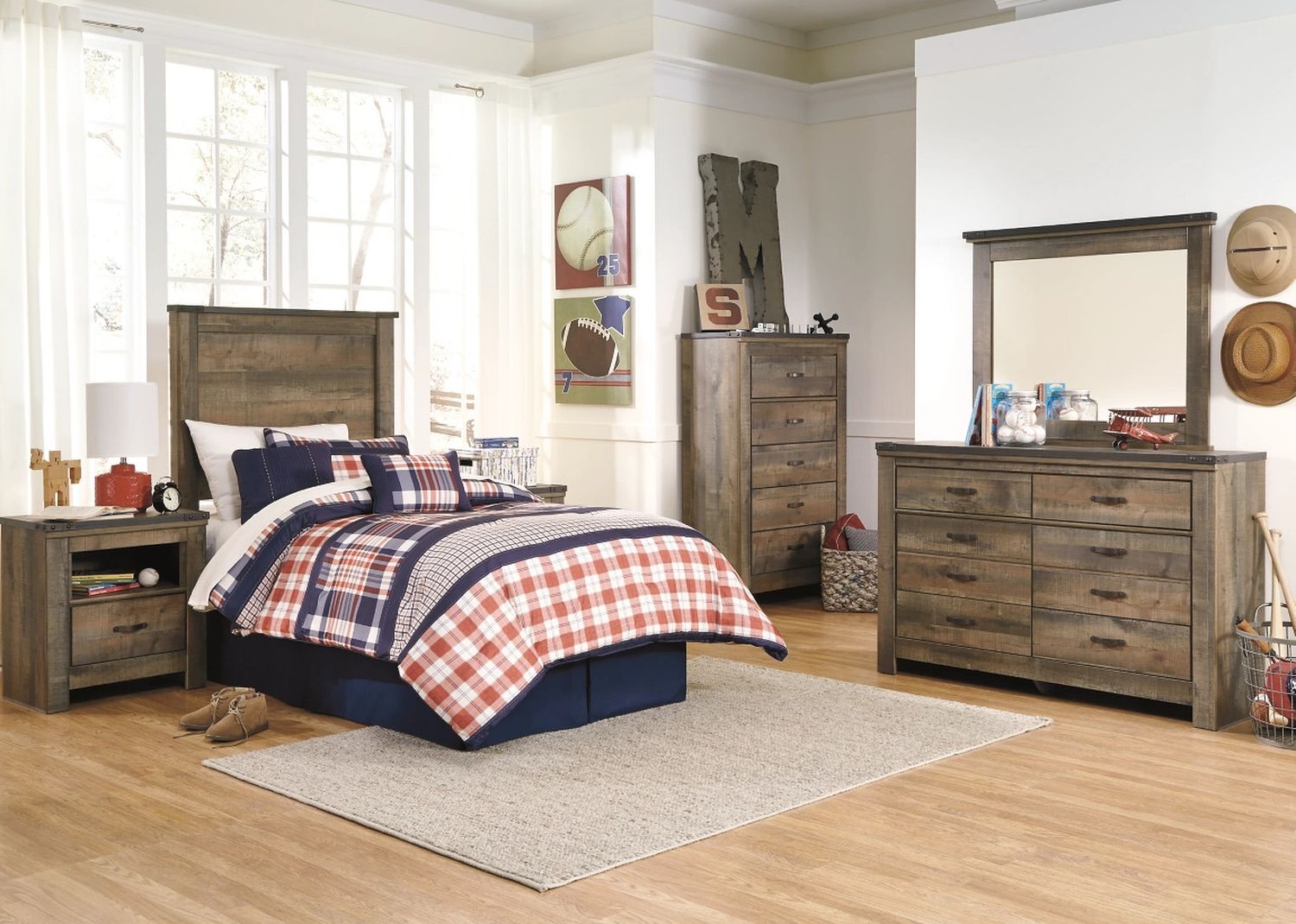 Trinell Brown Twin Panel Headboard Only B44653
