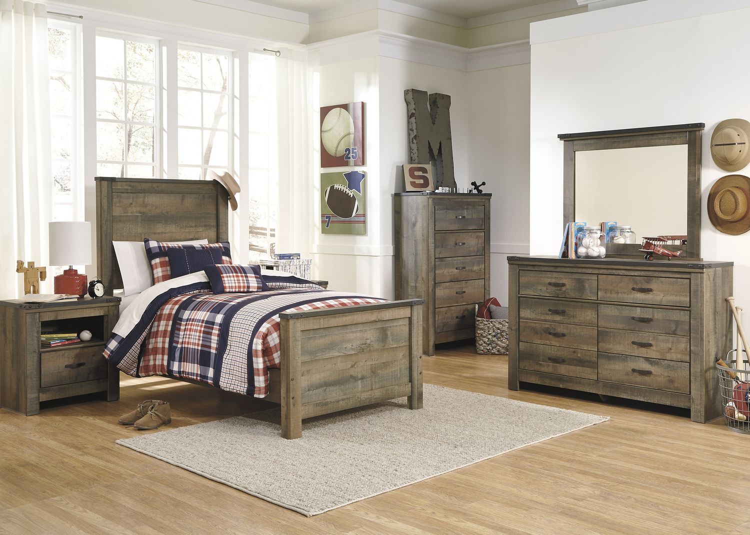 Trinell Brown Twin Panel Headboard Only B44653