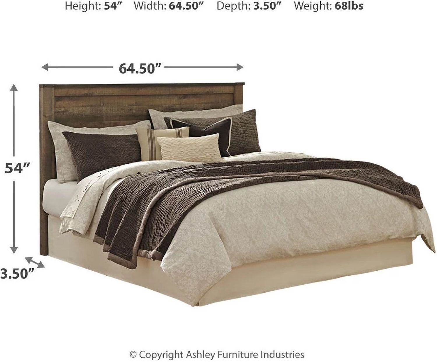 Trinell Queen Panel Headboard In Brown B44657