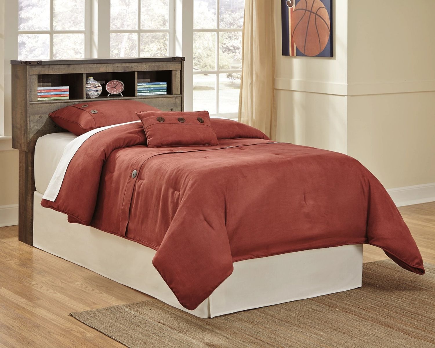 Trinell Brown Twin Bookcase Headboard Only B44663