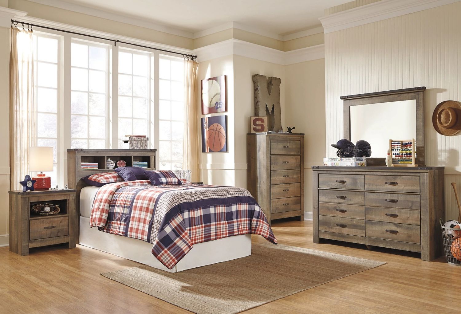 Trinell Brown Twin Bookcase Headboard Only B44663