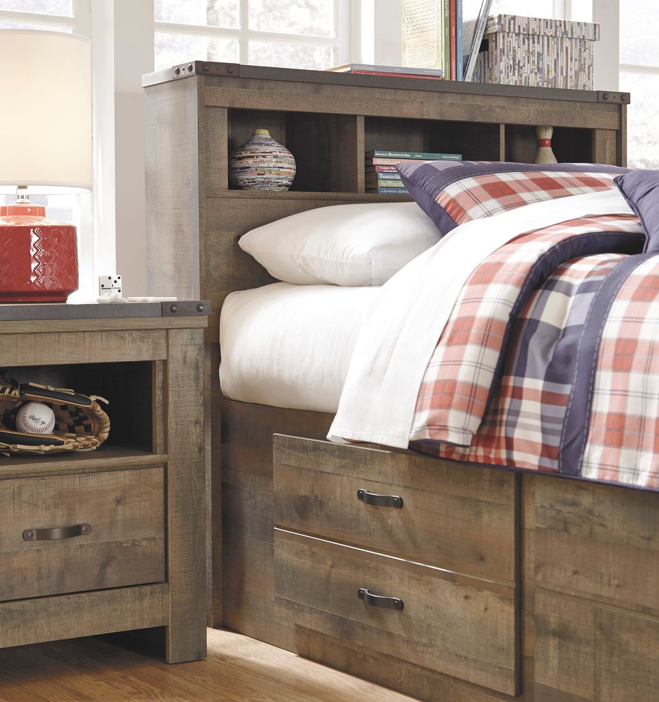 Trinell Brown Twin Bookcase Headboard Only B44663