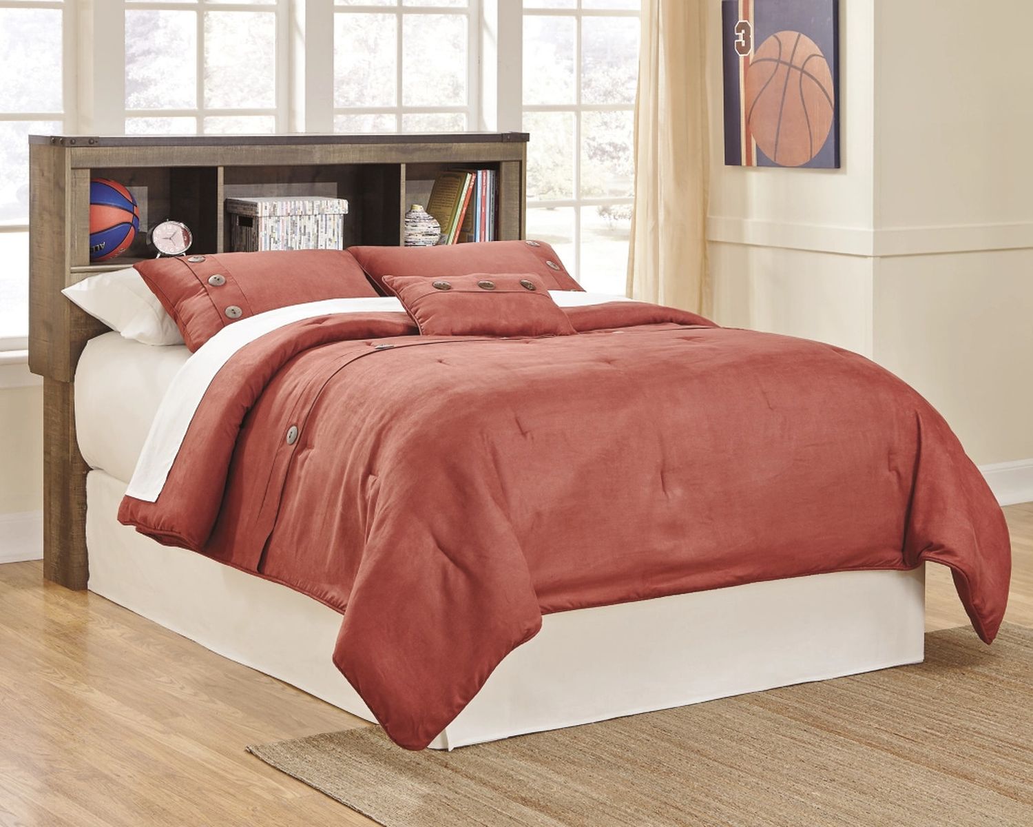 Trinell Brown Full Bookcase Headboard Only B44665