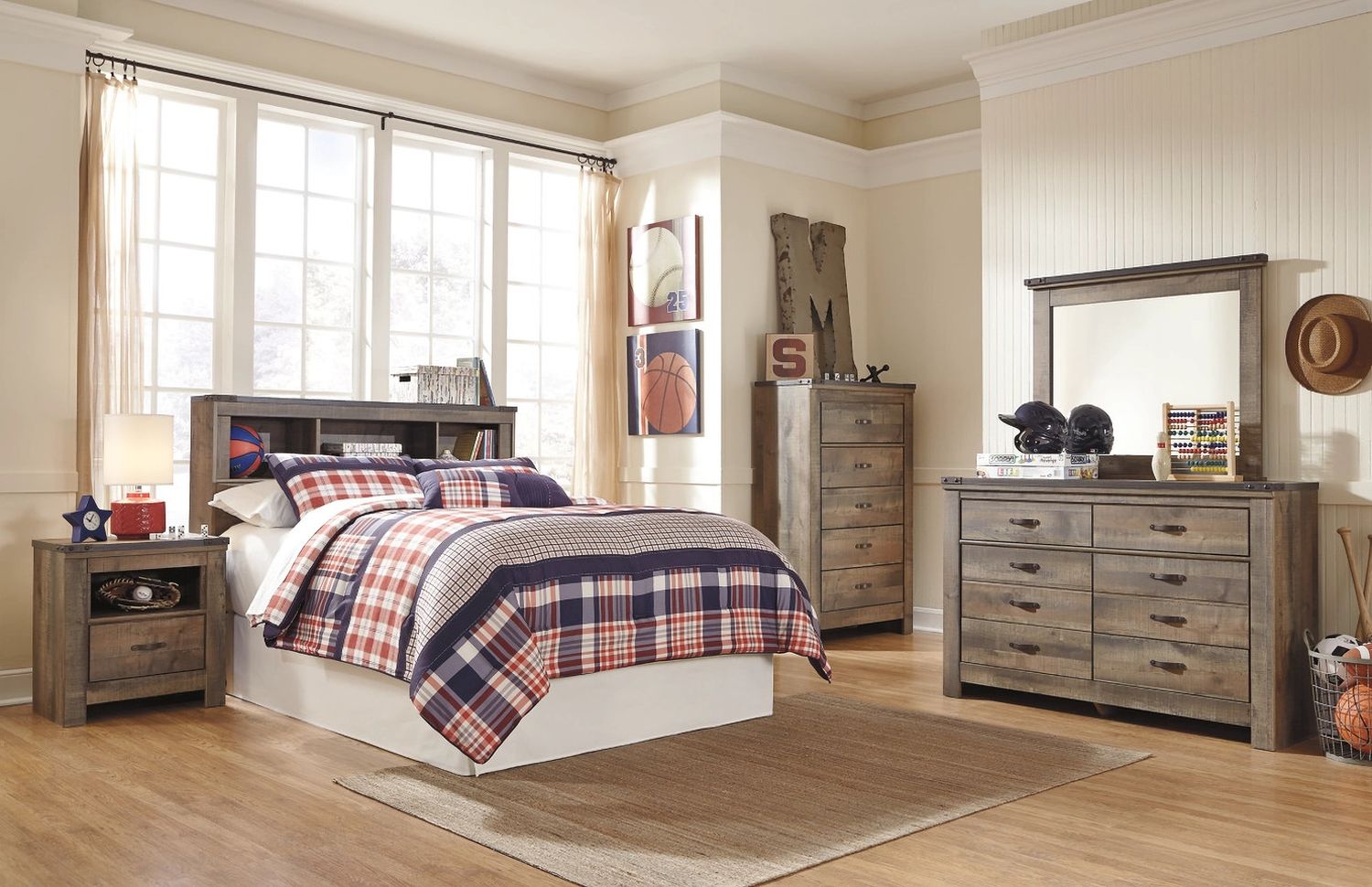Trinell Brown Full Bookcase Headboard Only B44665