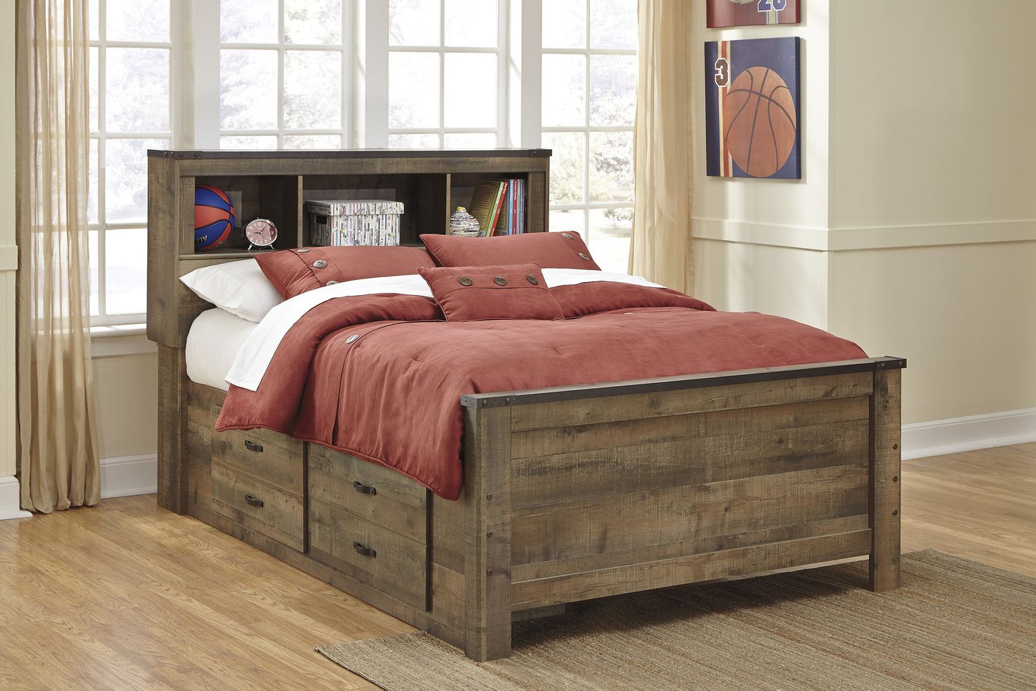 Trinell Brown Full Bookcase Headboard Only B44665