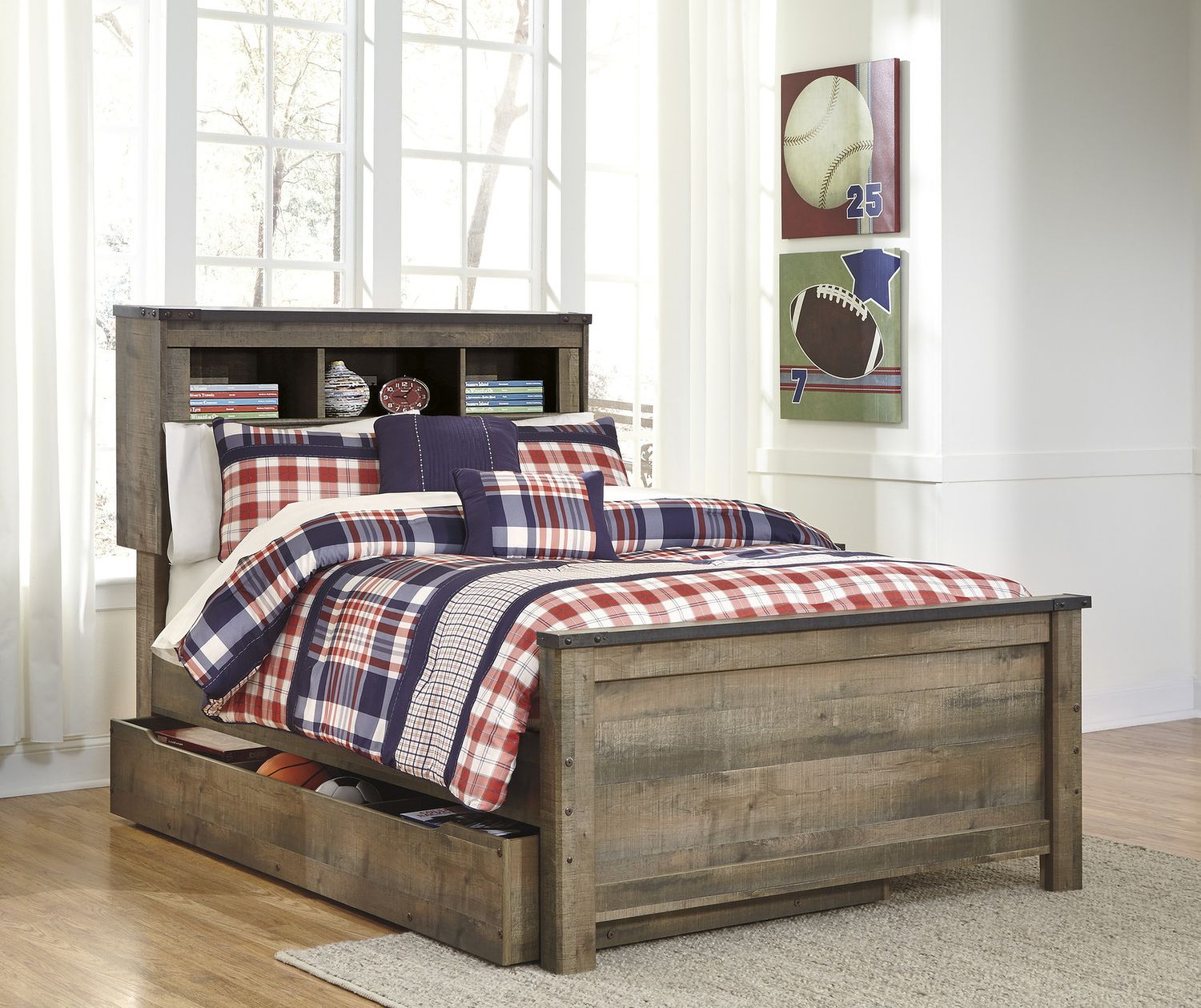 Trinell Brown Full Bookcase Headboard Only B44665