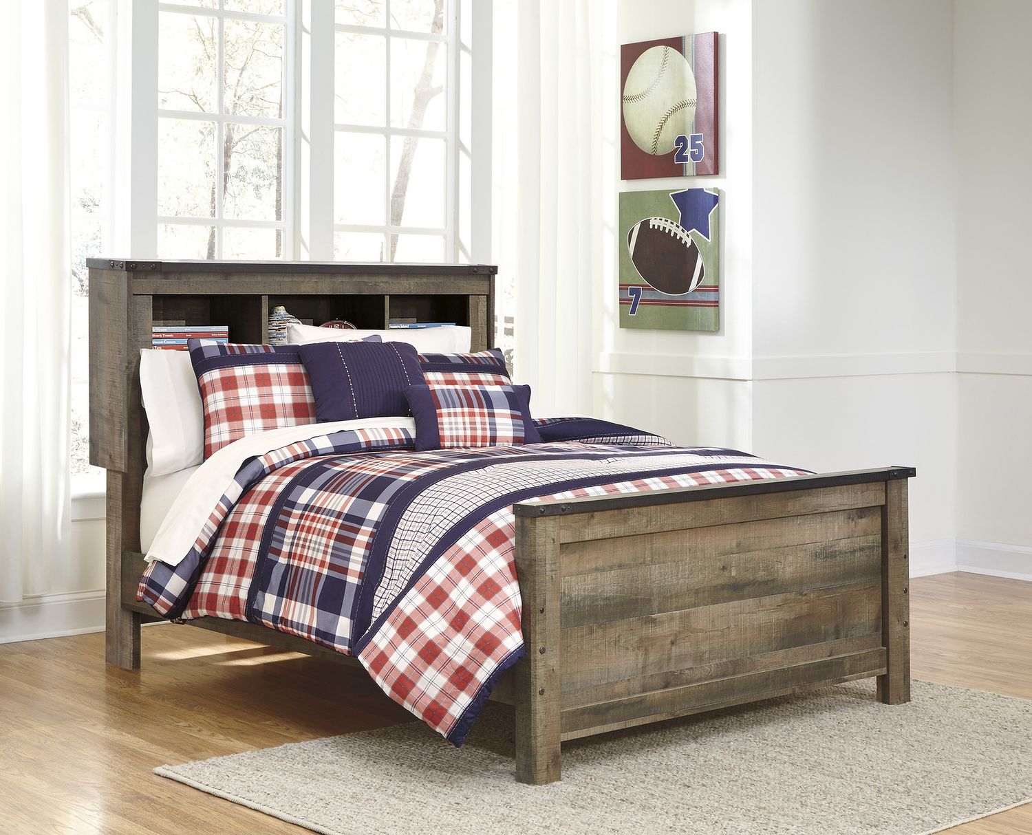 Trinell Brown Full Bookcase Headboard Only B44665