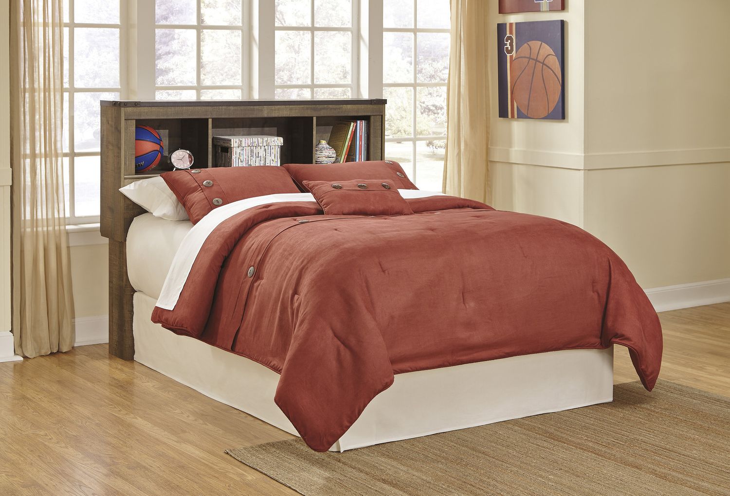 Trinell Brown Full Bookcase Headboard Only B44665