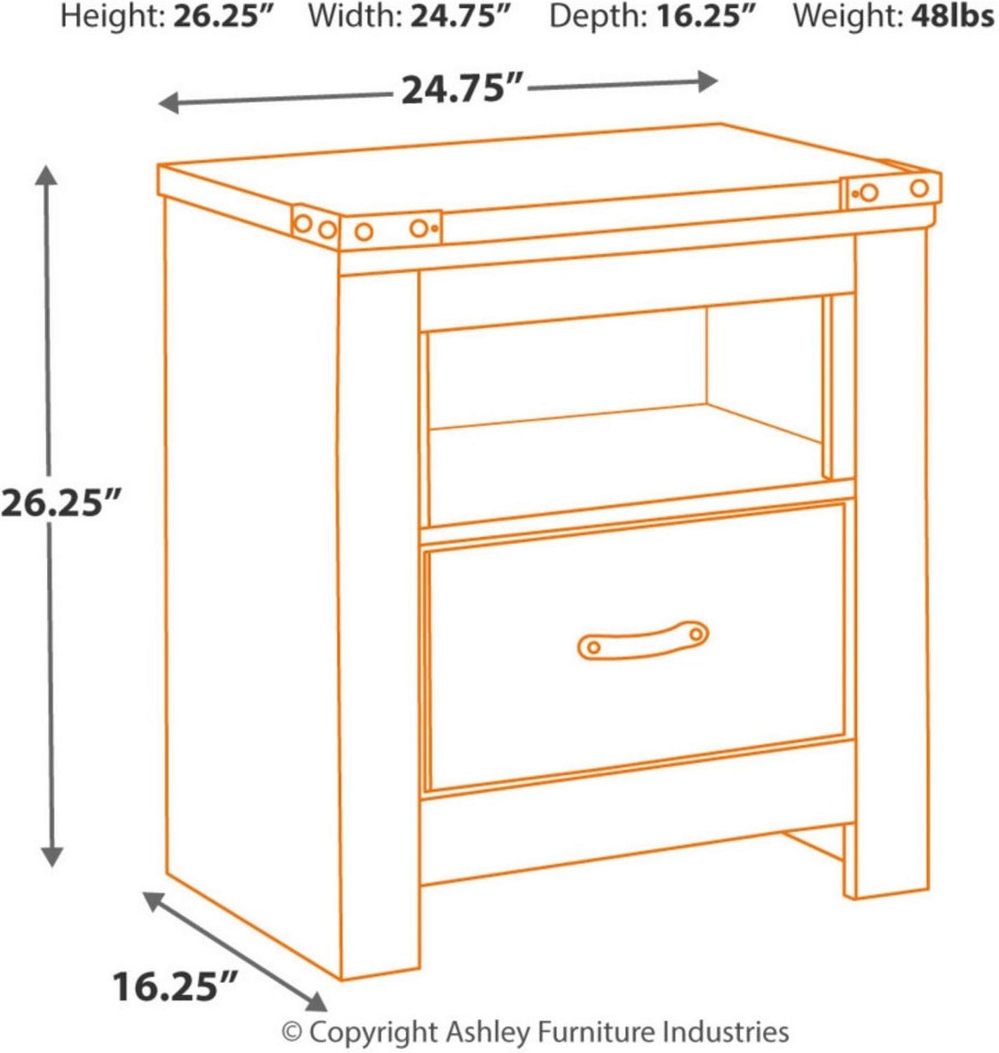 Trinell Brown One Drawer Night Stand B44691