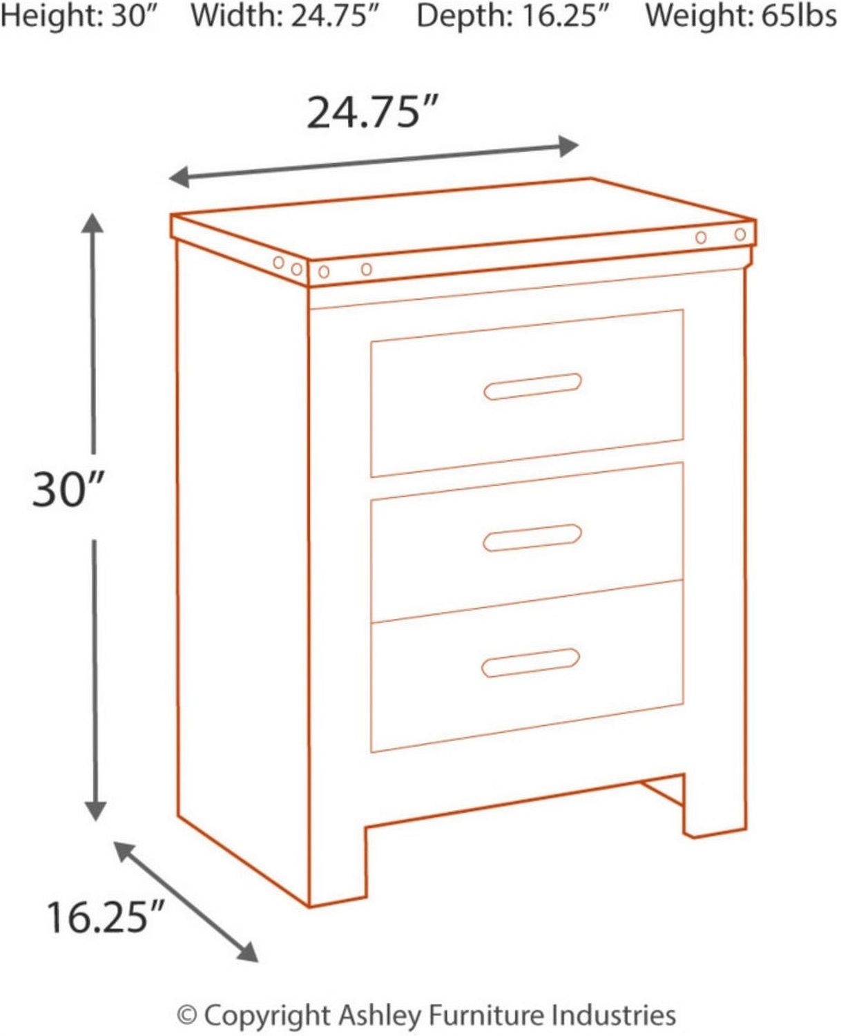 Trinell Brown Two Drawer Night Stand B44692