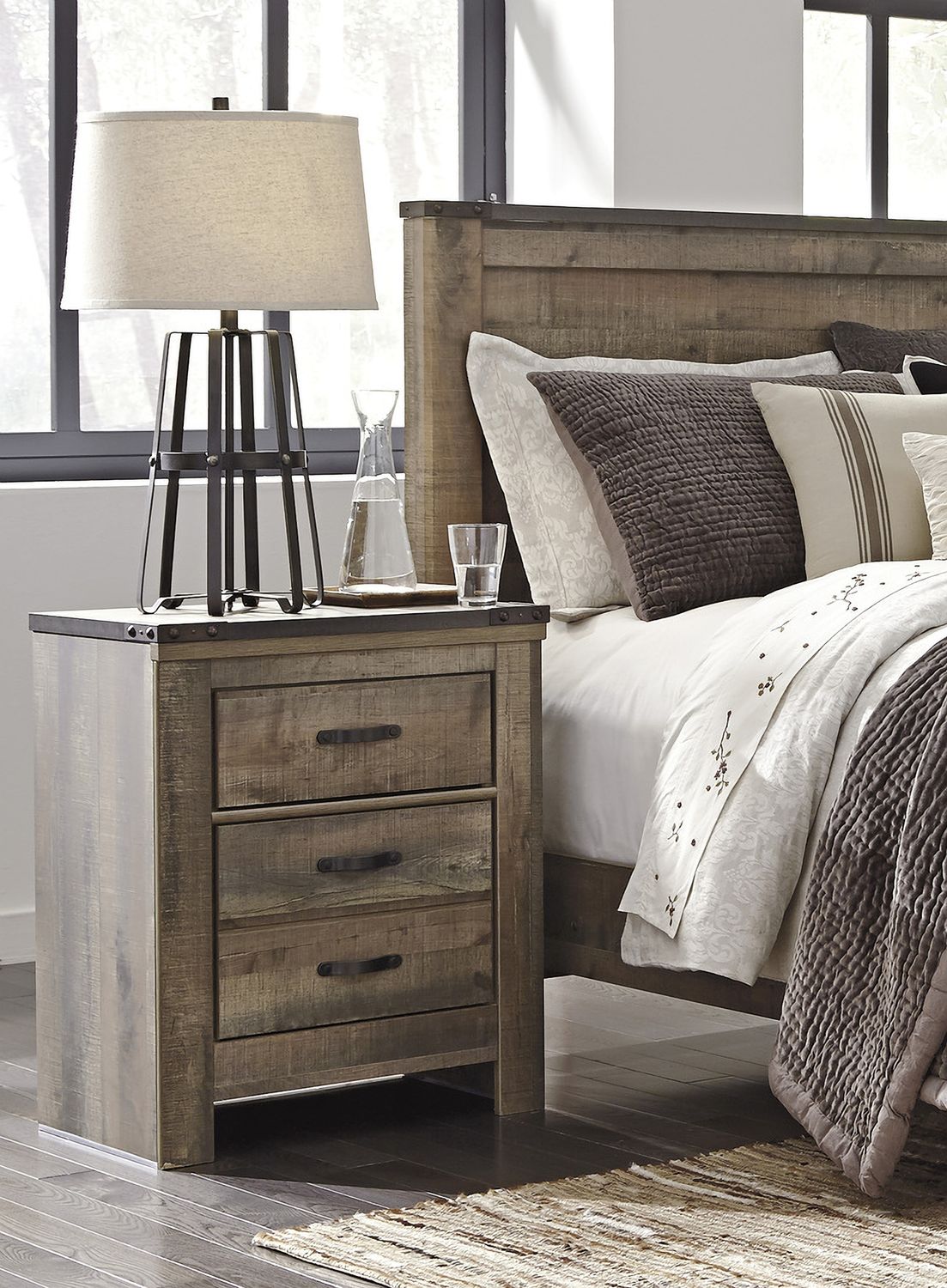 Trinell Brown Two Drawer Night Stand B44692