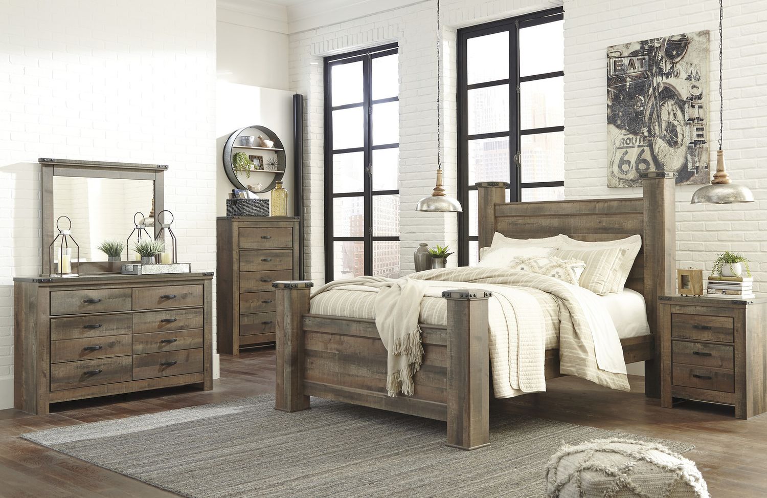 Trinell Brown Two Drawer Night Stand B44692