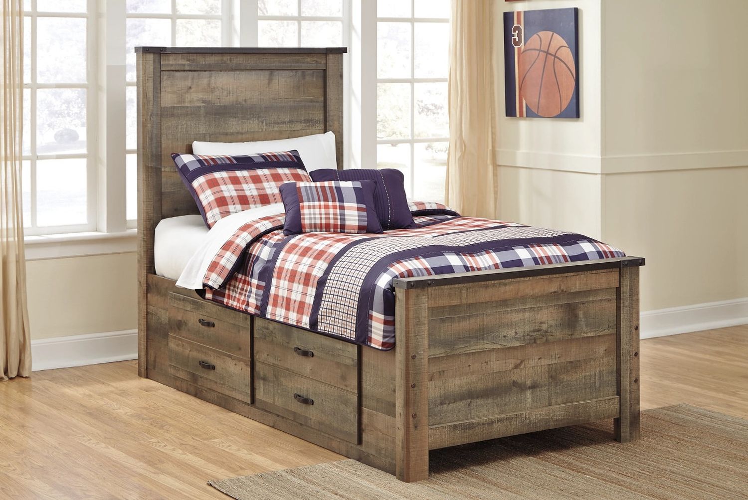 Trinell Brown Twin Panel Storage Bed B446B15