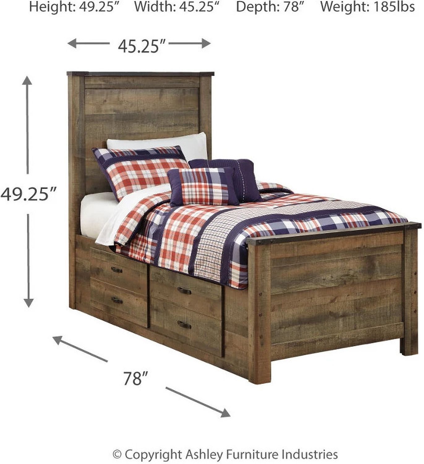 Trinell Brown Twin Panel Storage Bed B446B15