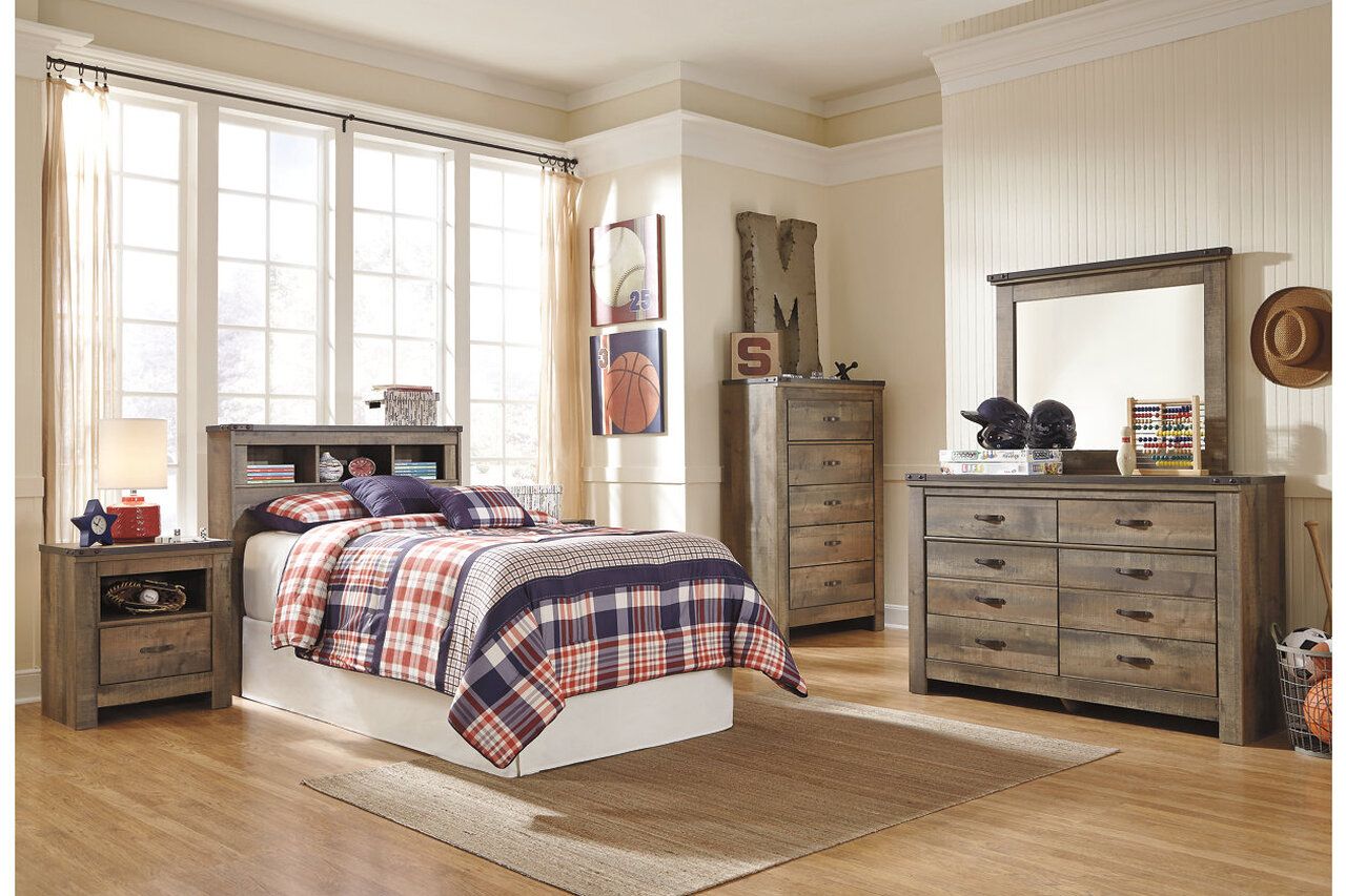 Trinell Brown Twin Bookcase Storage Bed B446B17
