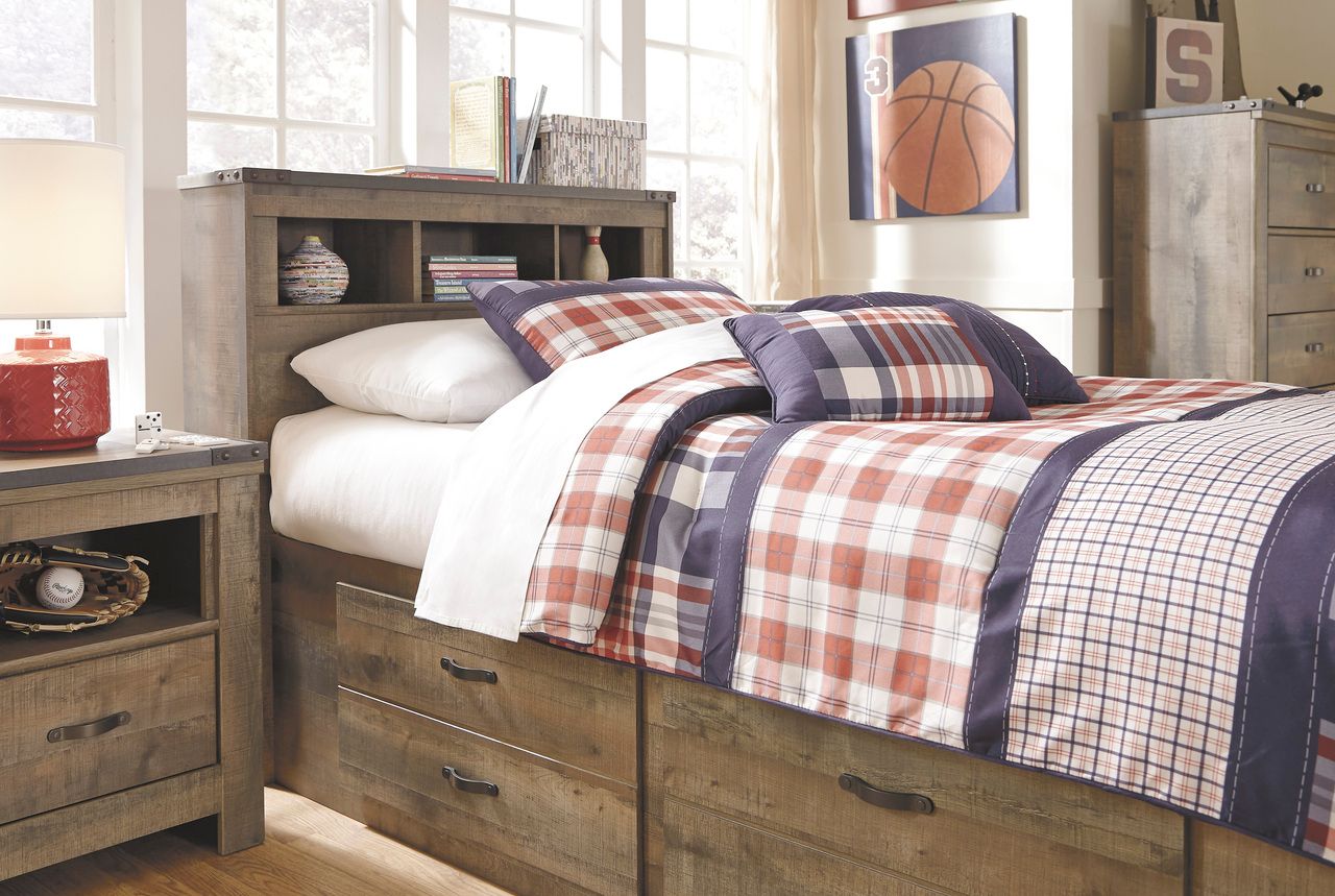 Trinell Brown Twin Bookcase Storage Bed B446B17