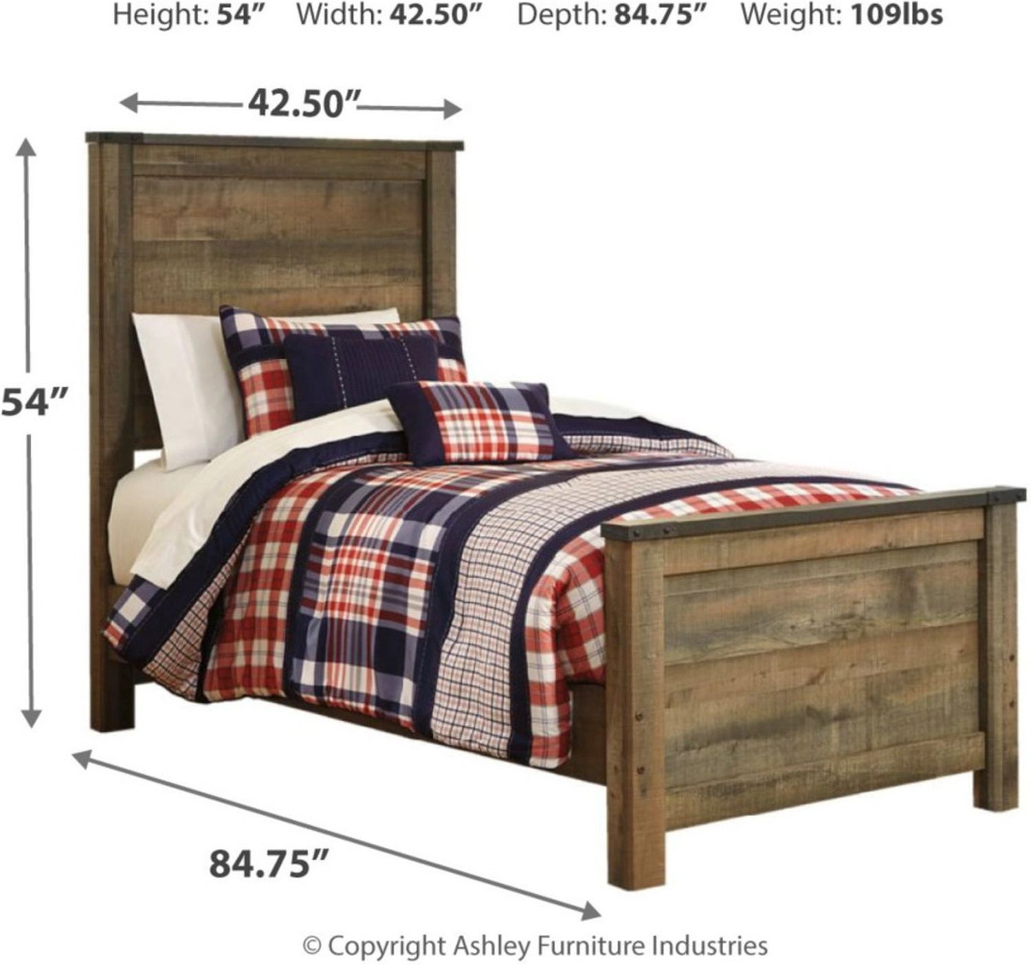 Trinell Brown Twin Panel Bed B446B2