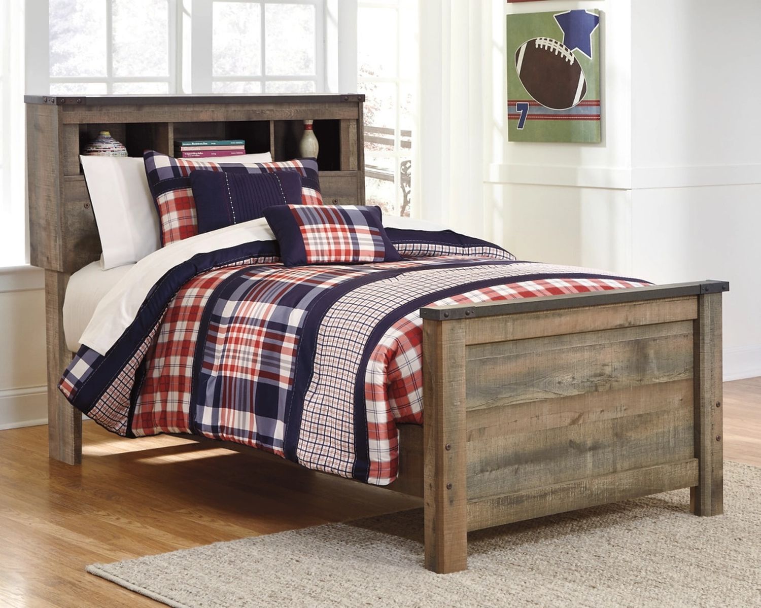 Trinell Brown Twin Bookcase Bed B446B21