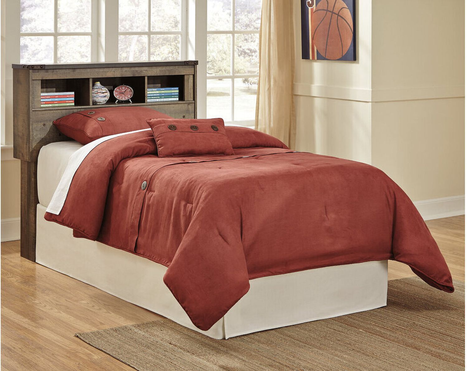 Trinell Brown Twin Bookcase Bed B446B21