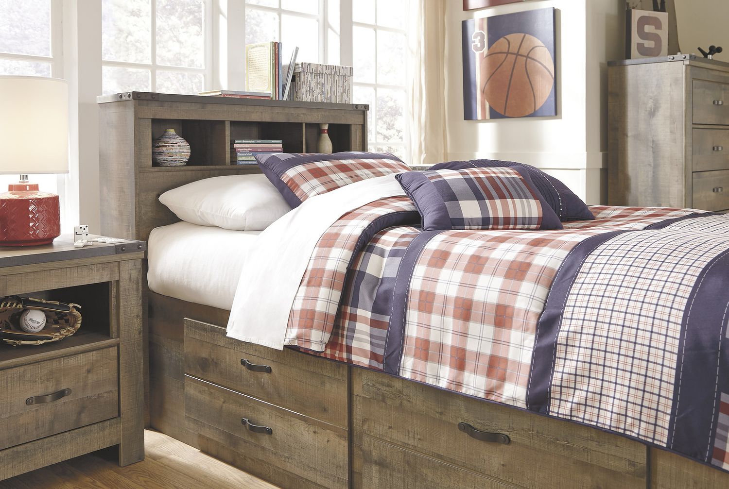 Trinell Brown Twin Bookcase Bed B446B21