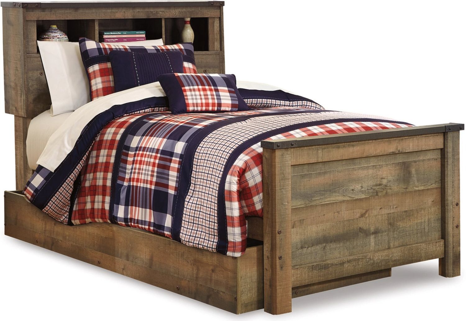Trinell Brown Twin Storage Bookcase Bed B446B22
