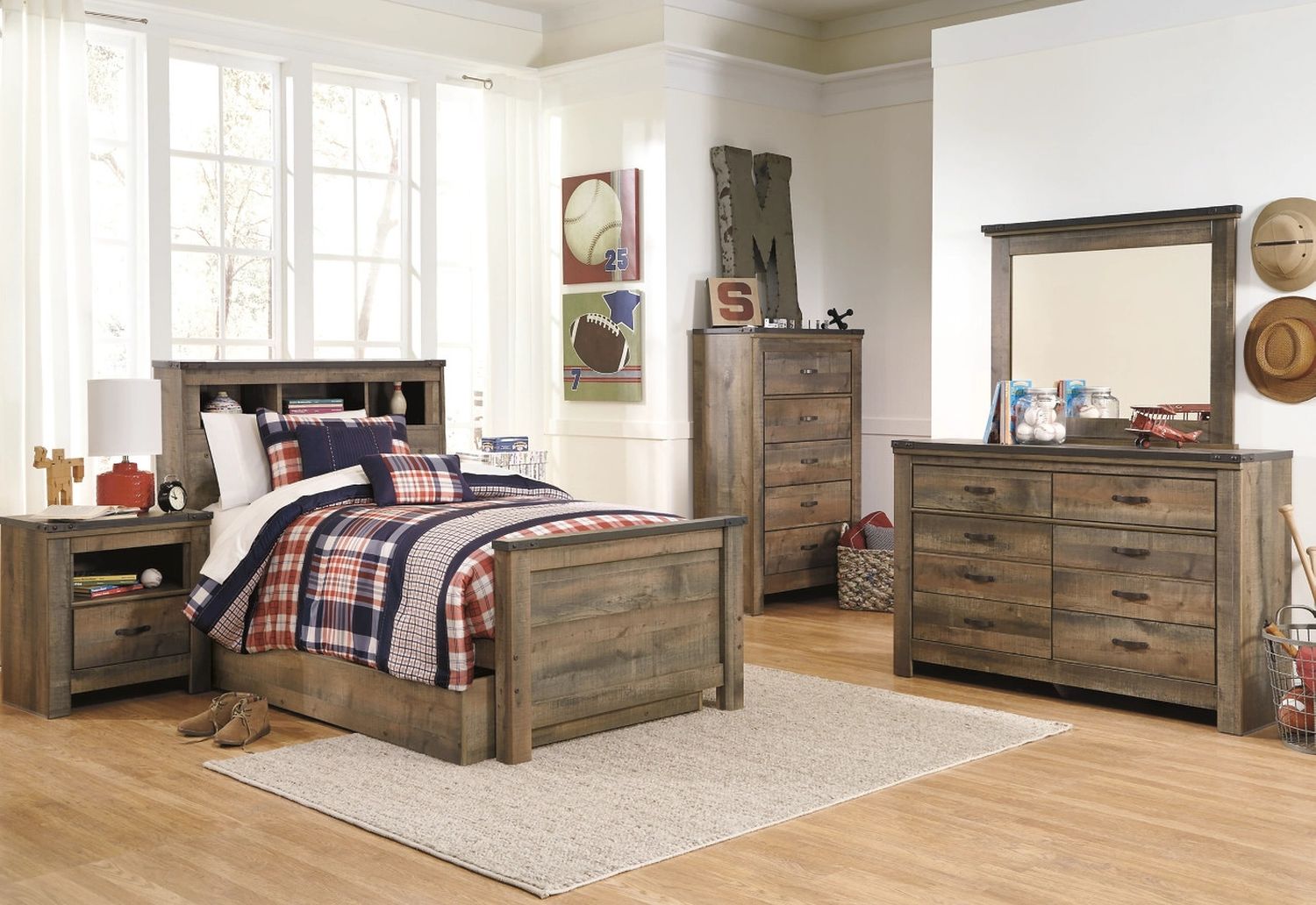 Trinell Brown Twin Storage Bookcase Bed B446B22