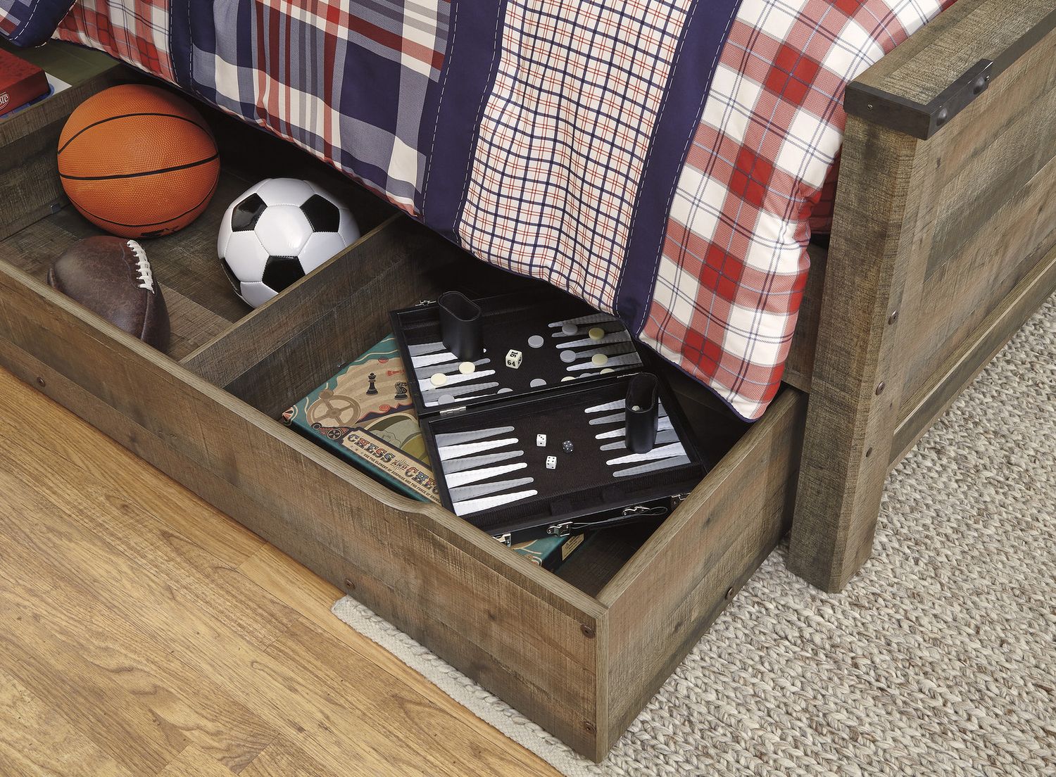 Trinell Brown Twin Storage Bookcase Bed B446B22