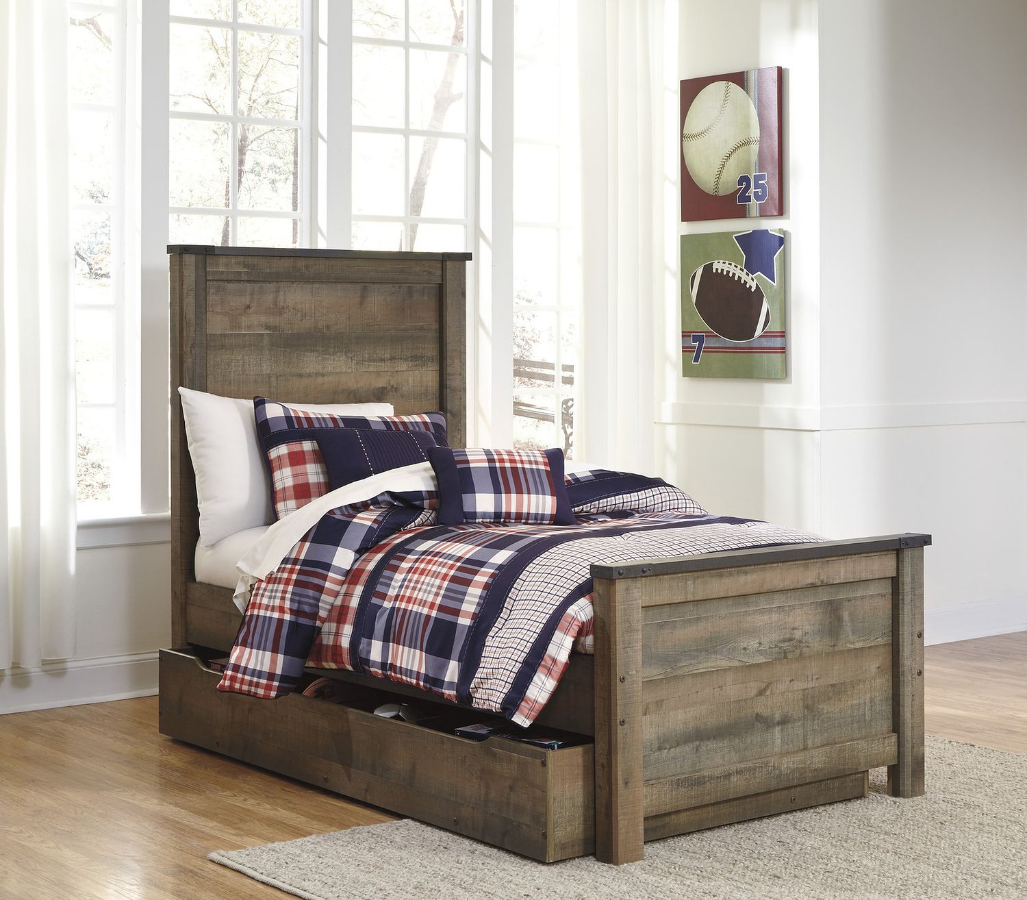 Trinell Brown Twin Storage Bookcase Bed B446B22