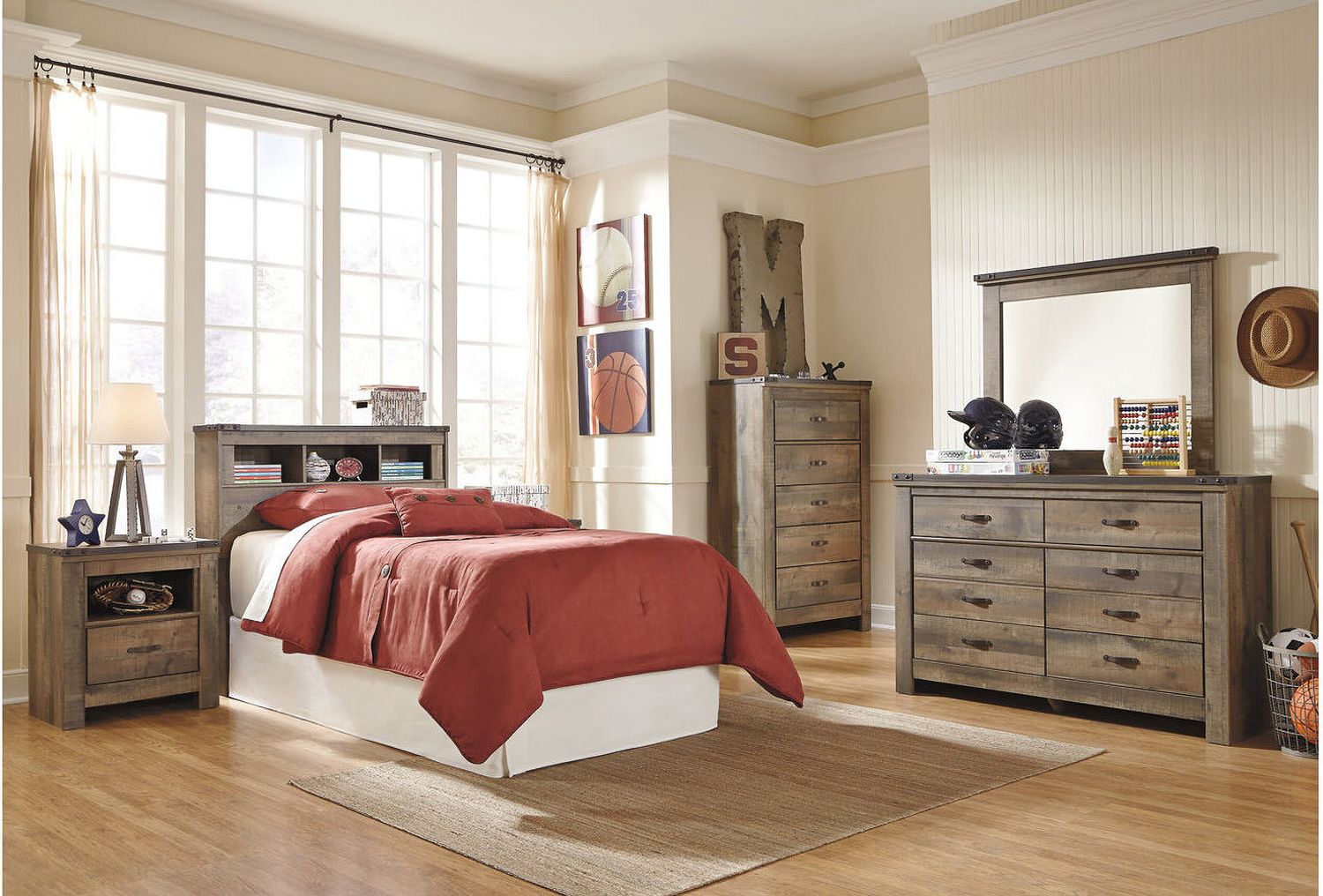 Trinell Brown Twin Storage Bookcase Bed B446B22