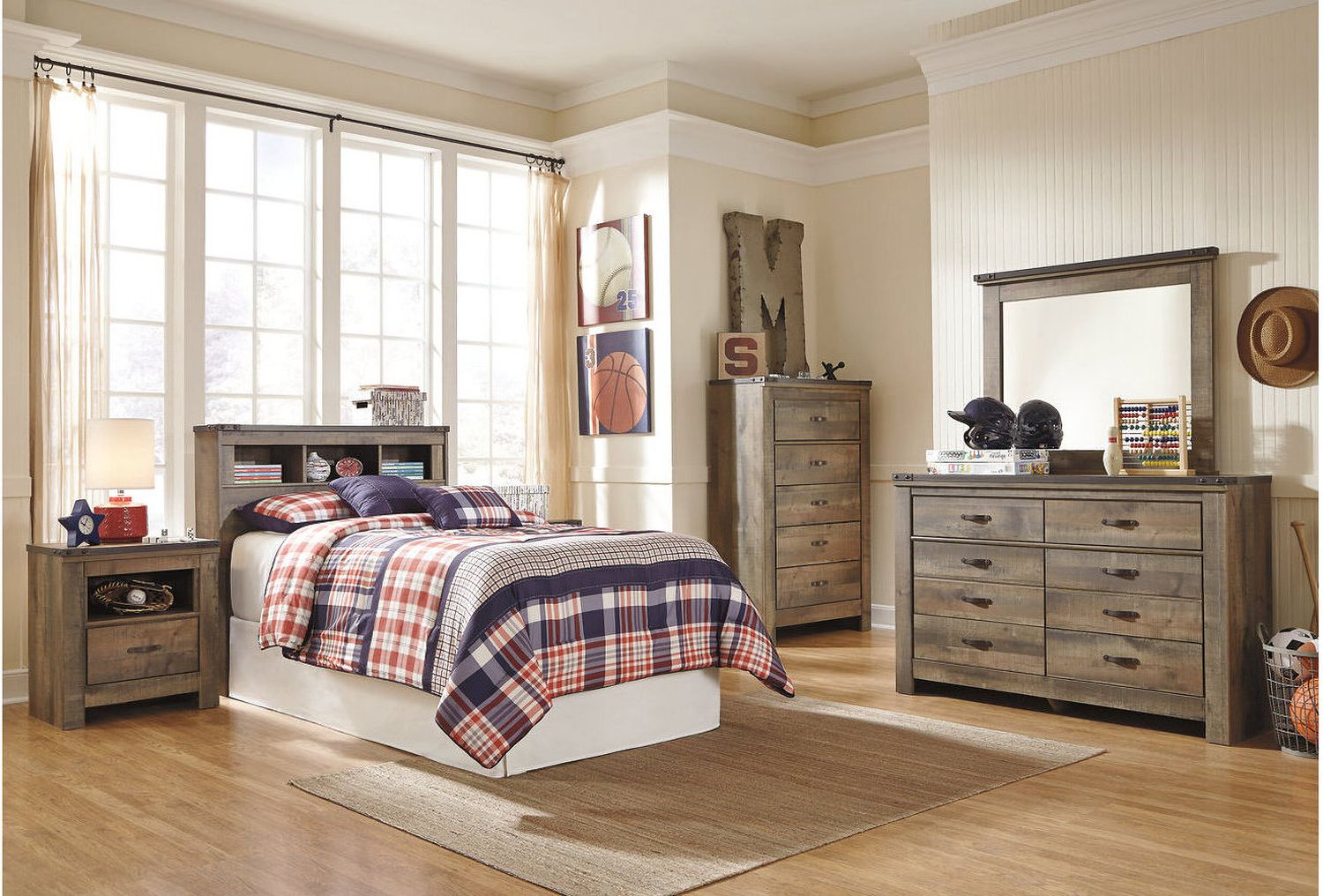 Trinell Brown Twin Storage Bookcase Bed B446B22