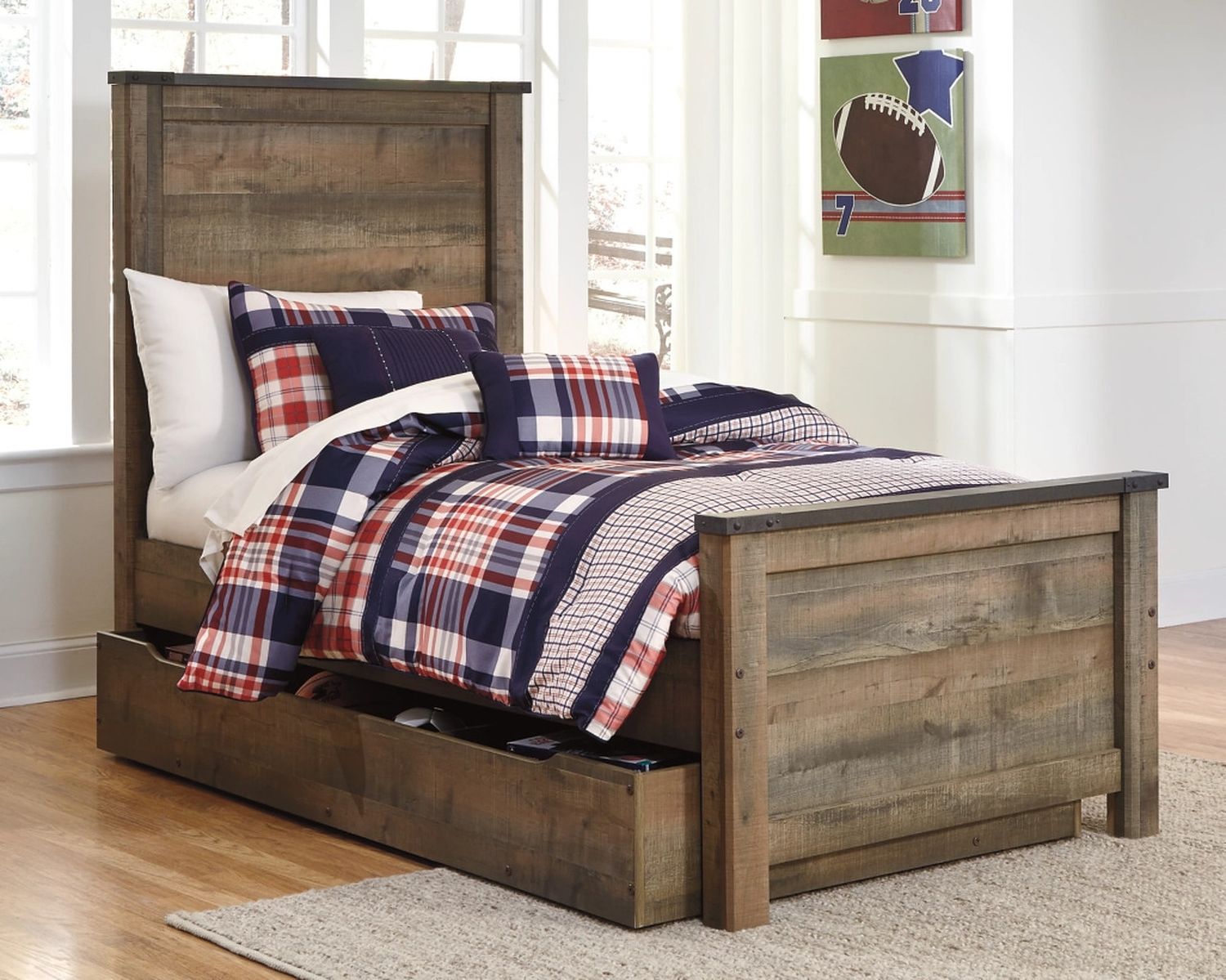Trinell Brown Twin Storage Panel Bed B446B8
