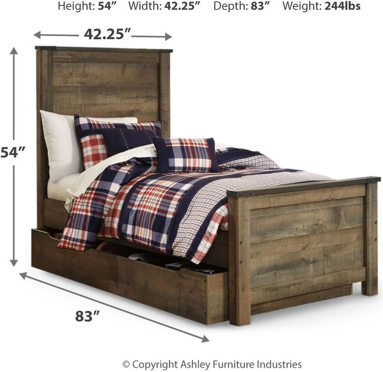 Trinell Brown Twin Storage Panel Bed B446B8