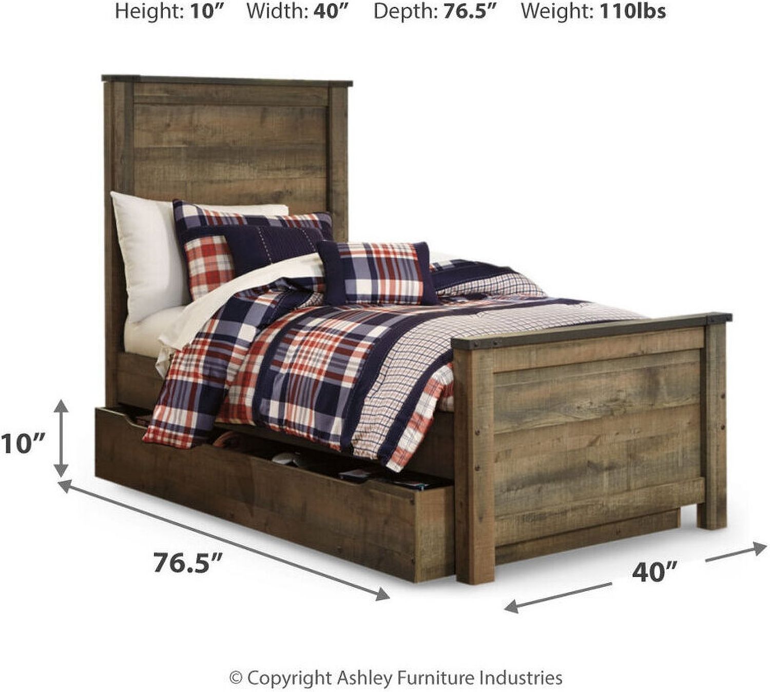 Trinell Brown Twin Storage Panel Bed B446B8