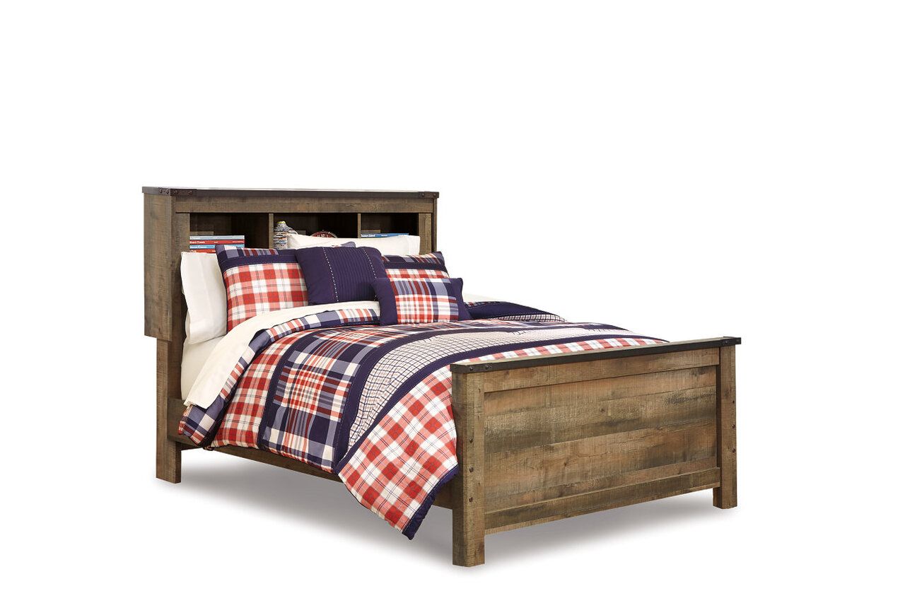 Trinell Full Bookcase Panel Bed In Brown B446B87