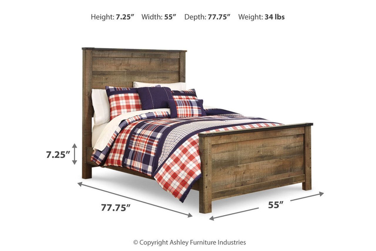 Trinell Full Bookcase Panel Bed In Brown B446B87