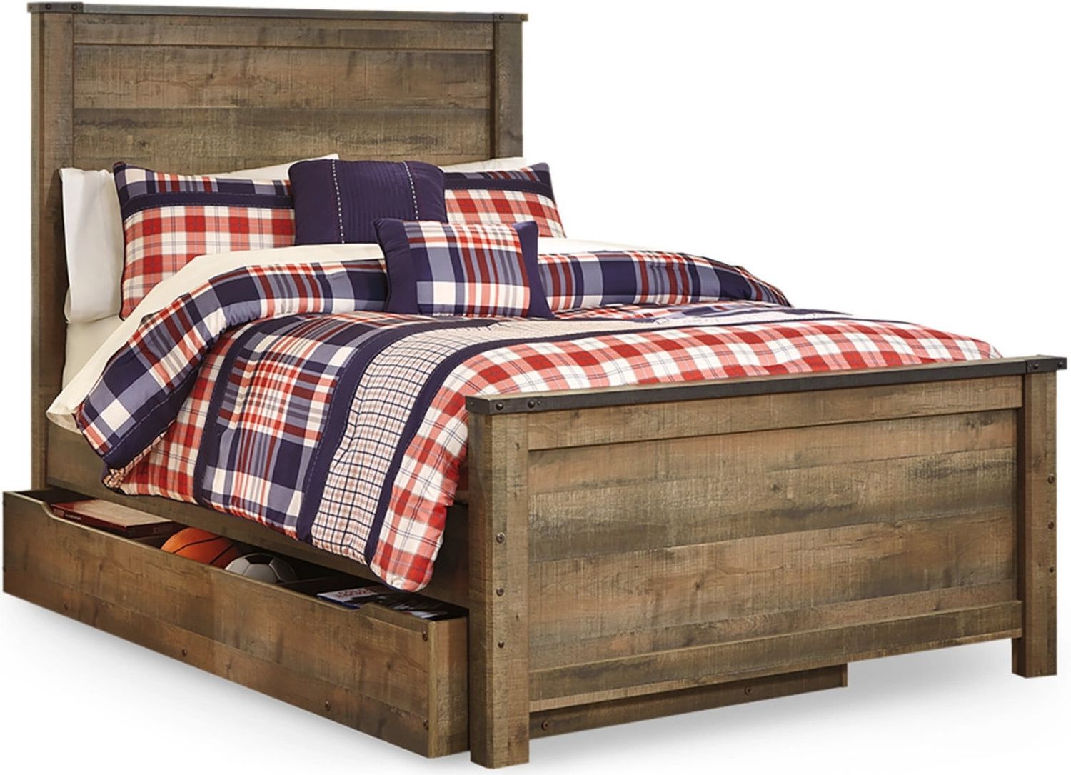 Trinell Brown Full Panel Bed with Underbed Storage B446B9