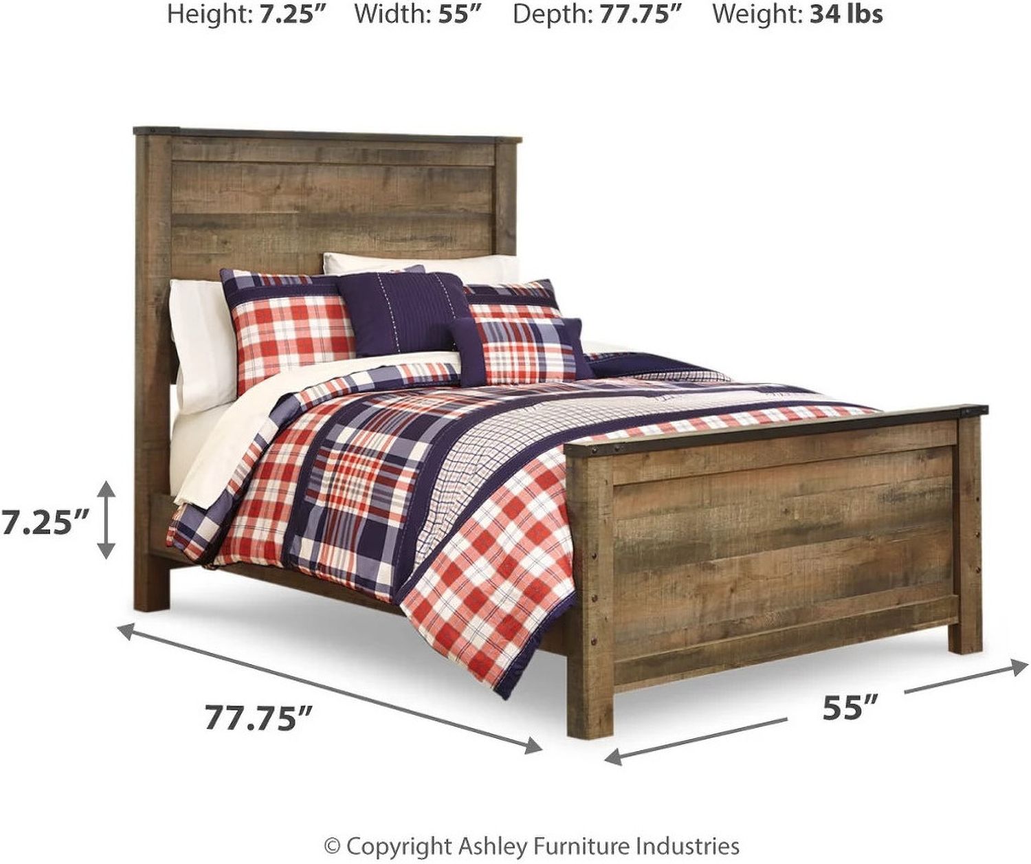 Trinell Brown Full Panel Bed with Underbed Storage B446B9