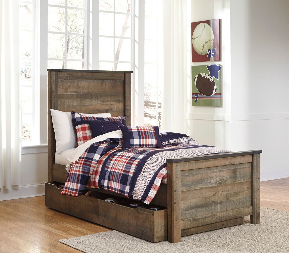 Trinell Brown Full Panel Bed with Underbed Storage B446B9