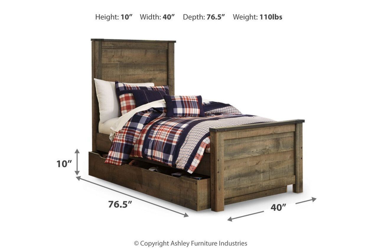 Trinell Brown Full Panel Bed with Underbed Storage B446B9