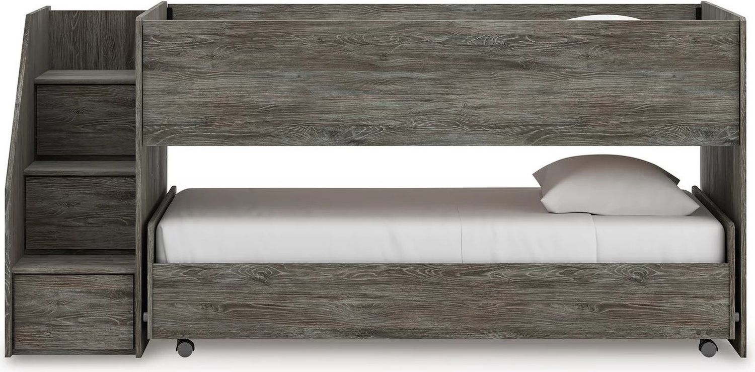 Frandern Twin over Twin Loft Bed In Gray B4480B13