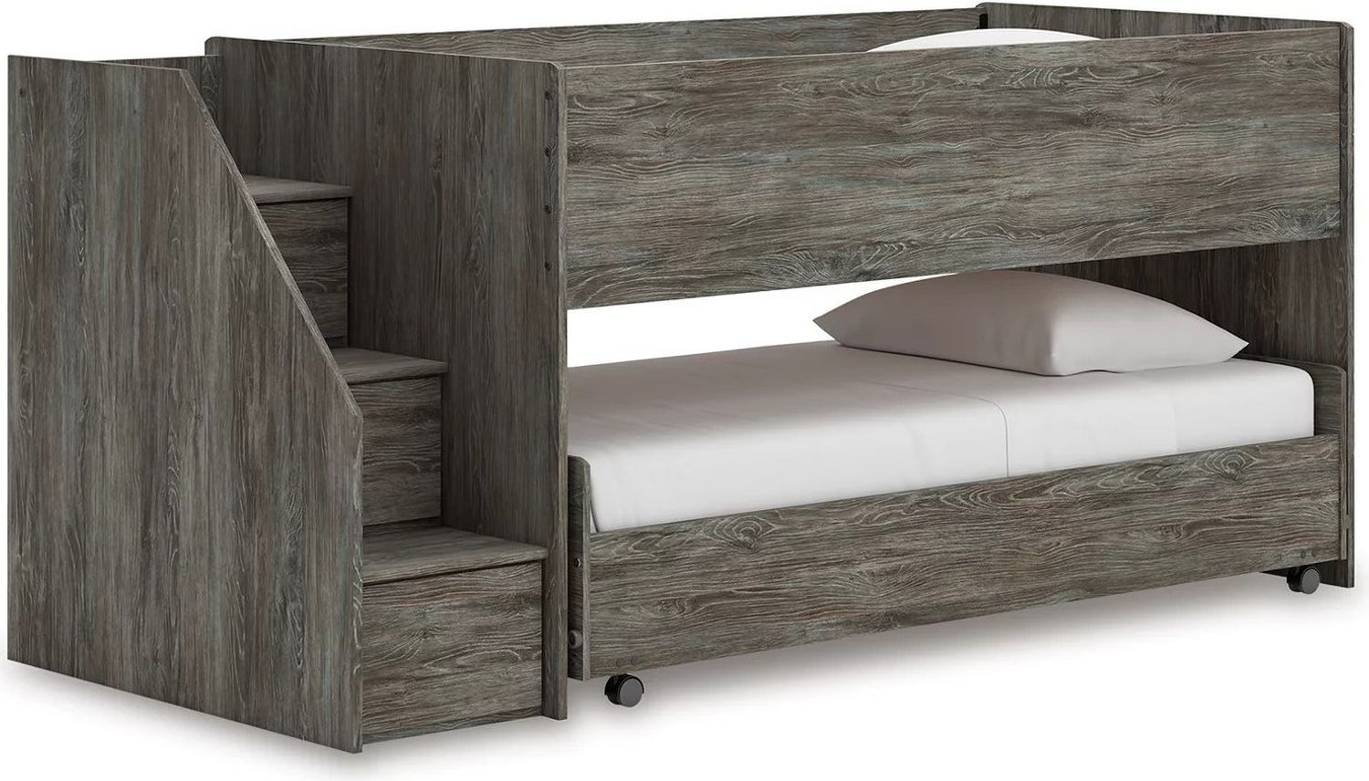 Frandern Twin over Twin Loft Bed In Gray B4480B13