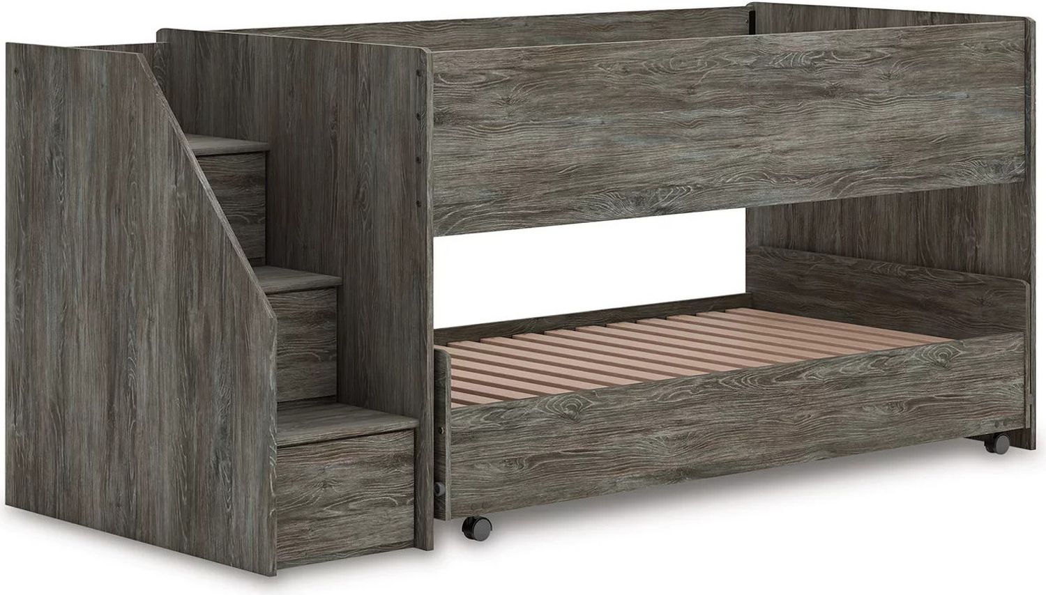 Frandern Twin over Twin Loft Bed In Gray B4480B13