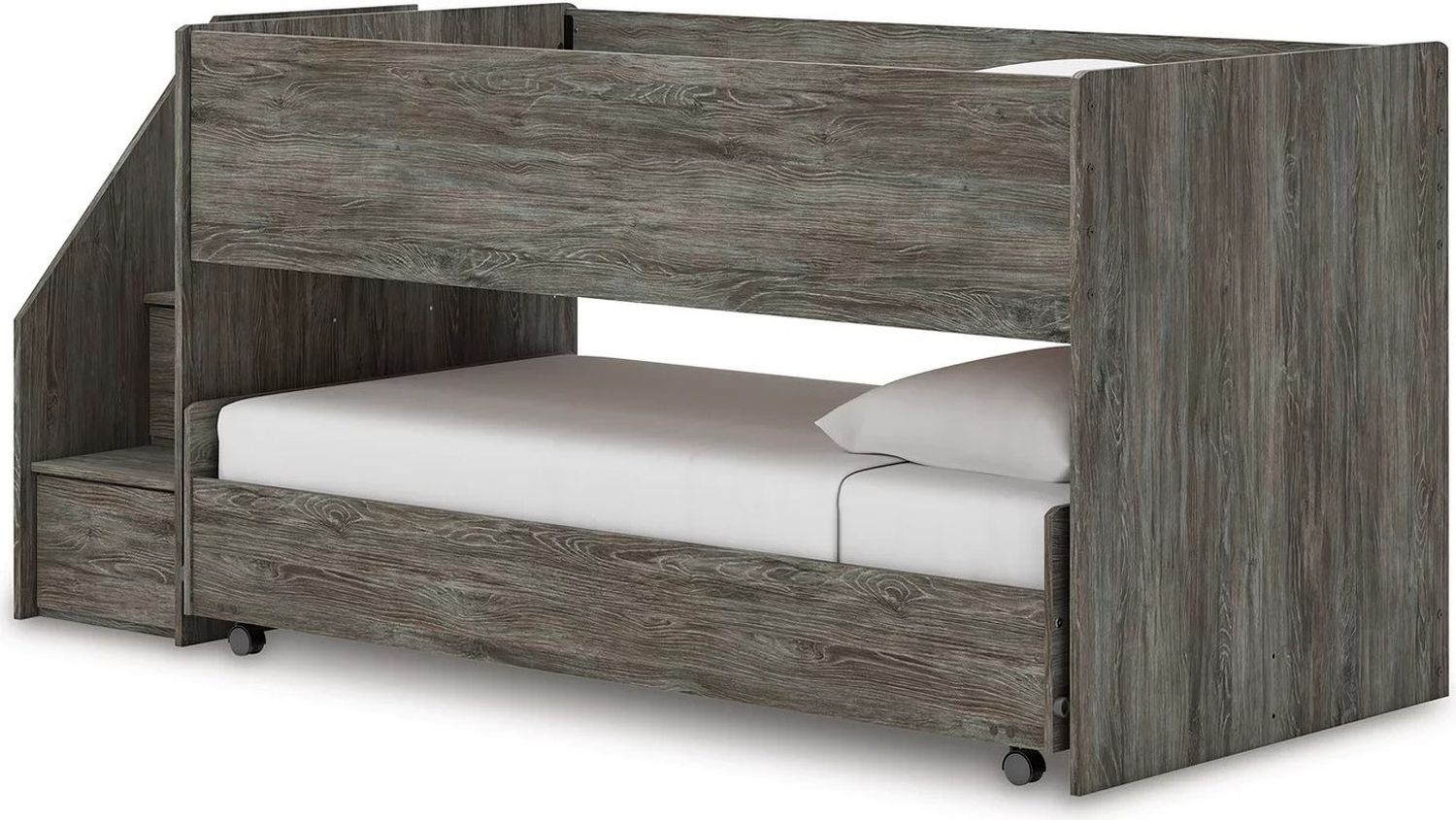 Frandern Twin over Twin Loft Bed In Gray B4480B13