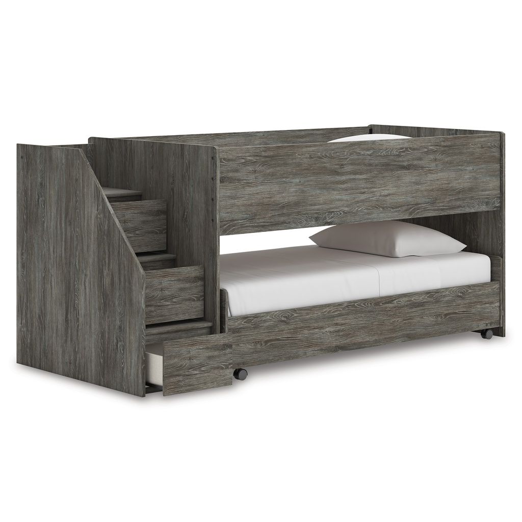 Frandern Twin over Twin Loft Bed In Gray B4480B13