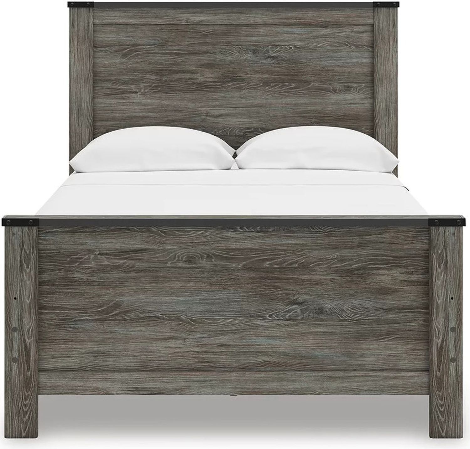 Frandern Full Panel Bed In Black and Gray B4480B19