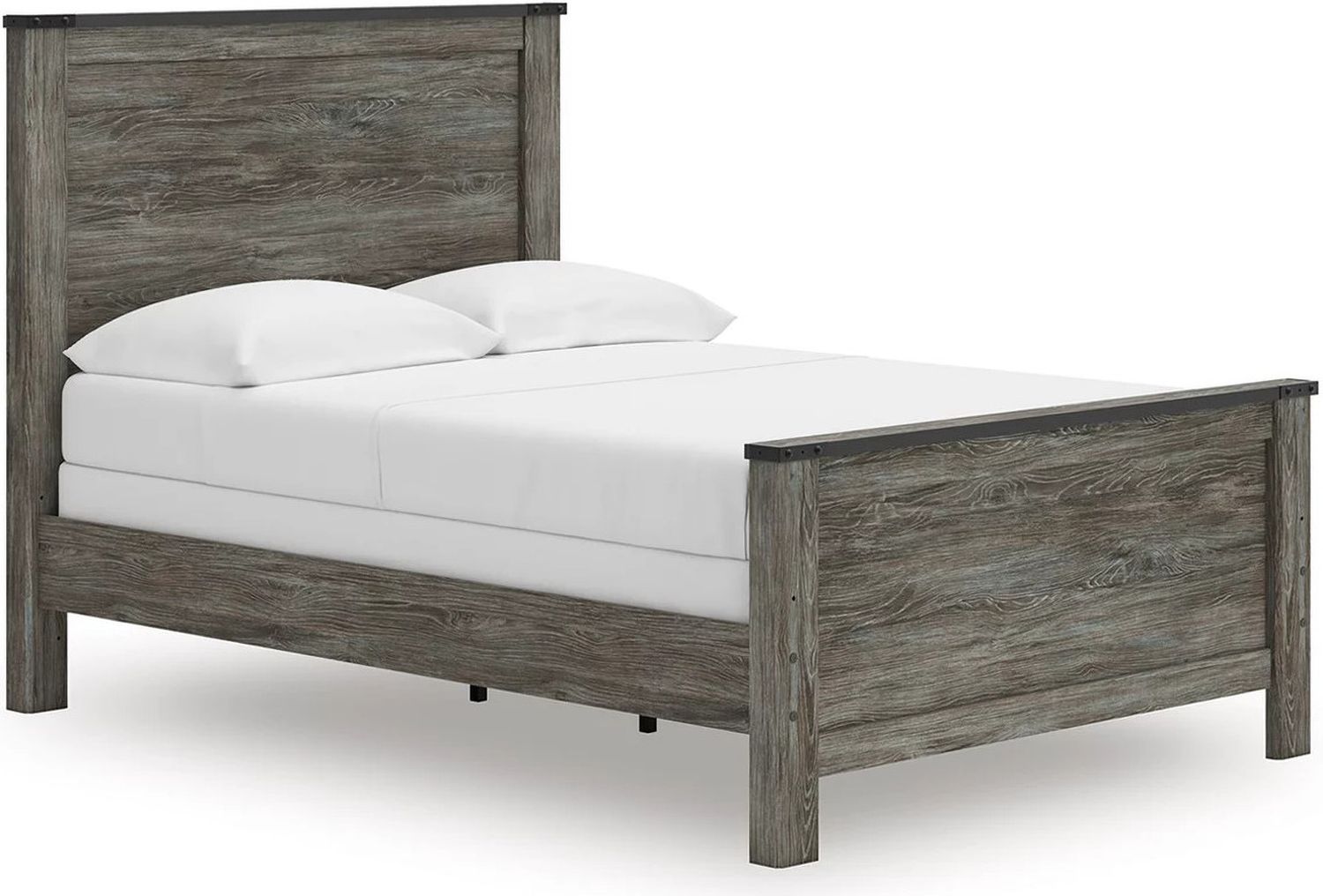 Frandern Full Panel Bed In Black and Gray B4480B19