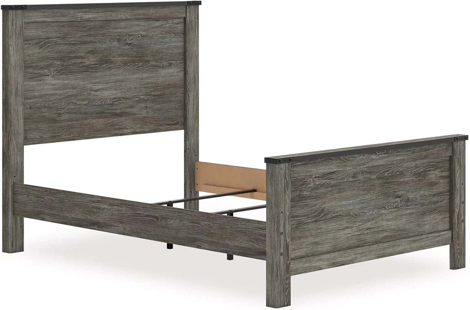 Frandern Full Panel Bed In Black and Gray B4480B19
