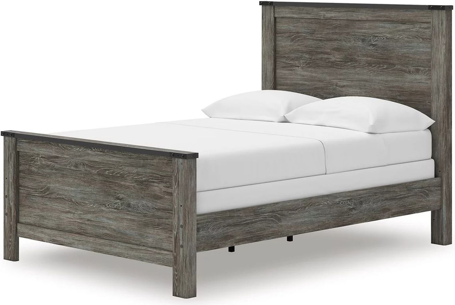 Frandern Full Panel Bed In Black and Gray B4480B19