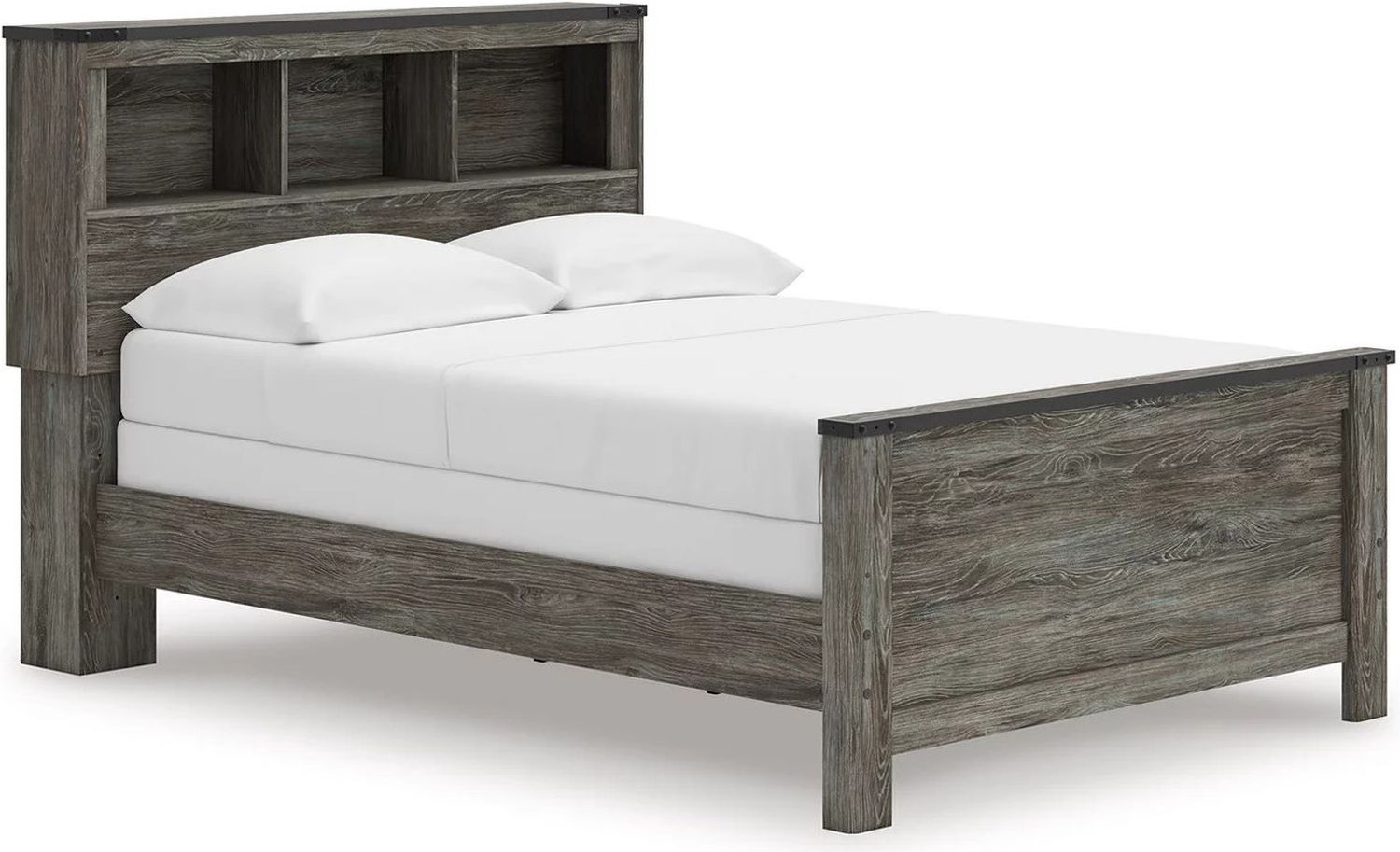 Frandern Full Bookcase Panel Bed In Gray B4480B3